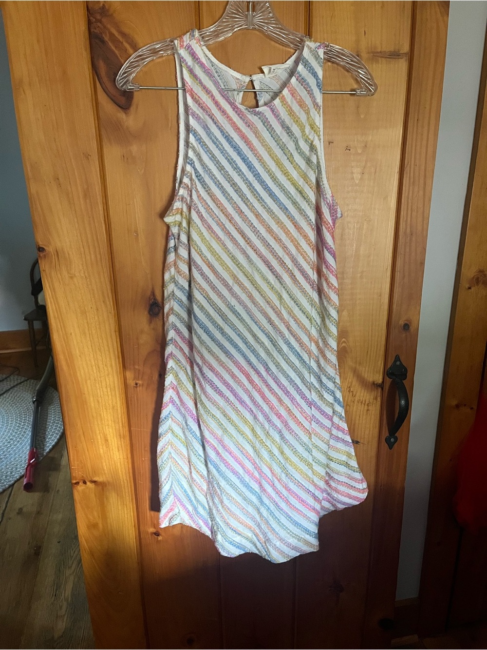 Lou & Grey Sleeveless Pastel Diagonal Stripe Dress